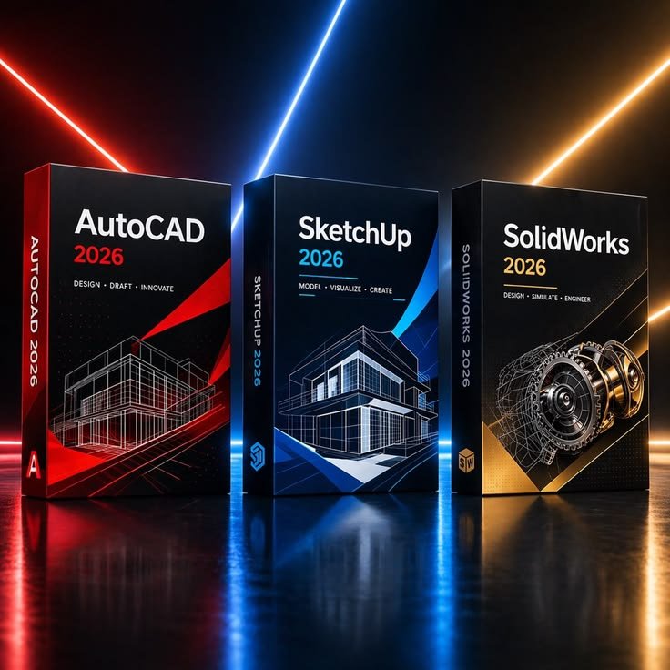 sketchup pro 2026 autocad 2026 solidworks 2026 cad software pack lifetime license instant delivery